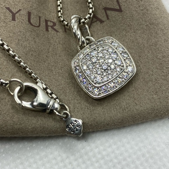 David Yurman 11mm Albion Pendant in Sterling Silver with Pavé Diamonds - Picture 2 of 7